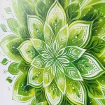 Mandala zeleni cvet miru